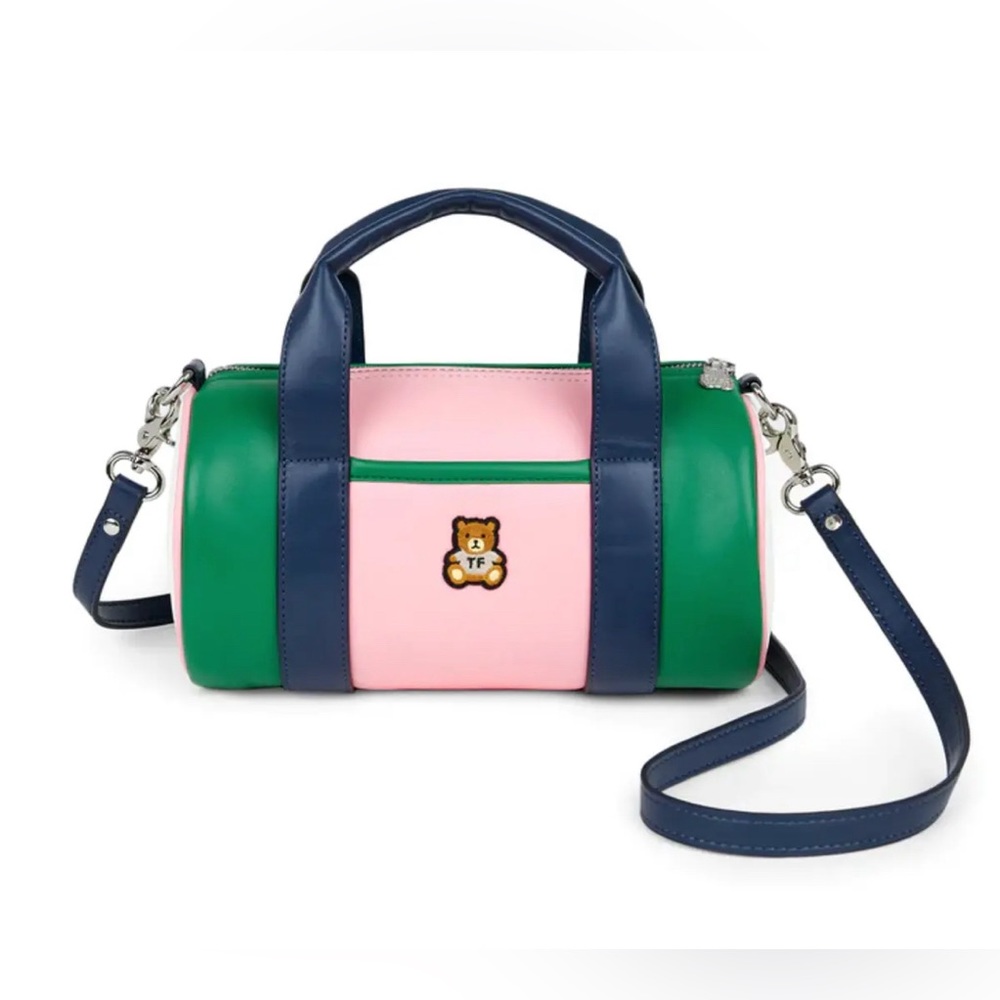 NWT Teddy Fresh Vintage Mini Duffle Bag in Green Pink